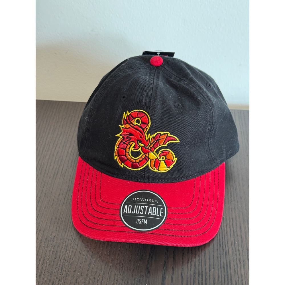Bioworld Dungeons & Dragons Hat Mens OSFM Black Red Embroidered Dragon Logo